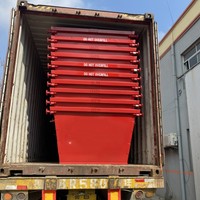 Poubelle carrée en acier empilable de 2m Poubelle industrielle pour grue à déchets