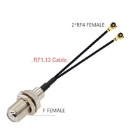 1 à 2 câble répartiteur 1 X F mâle/femelle à 2 X U.fl RF1 RF4 RF femelle RF1.13 RG178 câble extension d'antenne cavalier Pigtail