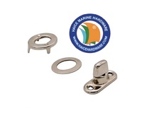 Bouton rotatif en laiton nickelé pour toile de bâche marine, attache à verrouillage rapide, 19,2 mm, accessoires de quincaillerie pour yacht et bateau