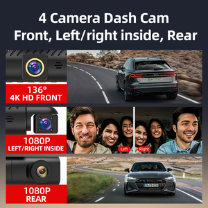 하이 엔드 대시 캠 전면 및 후면 4k 외부 <span class=keywords><strong>DVR</strong></span> 3.0 인치 LCD 4 채널 블랙 박스 F1.6 와이파이 앱 주차 모니터링 - Product Image 3