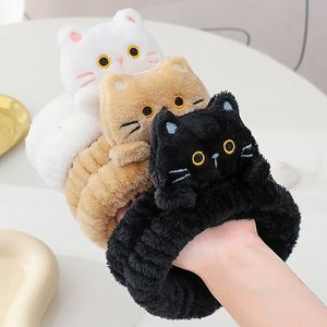 Soft <b>Flannel</b> Cartoon Cat Headband Wide Band Hair Hoop for <b>Face</b> Wash Makeup Removal Skincare Postpartum Cute Gift - Product Image 2