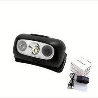 Bestseller Tragbare IP54 Flutlicht-Taschenlampe 50m Reichweite USB Aufladbar ABS-Gehäuse Nachtlauf Angeln Stirnlampe Schwarze Taktische Taschenlampe