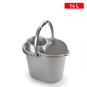 Seau à serpillière en plastique de qualité supérieure Silver Cubo, durable, style moderne, Fregona, seau de nettoyage - Product Image 2