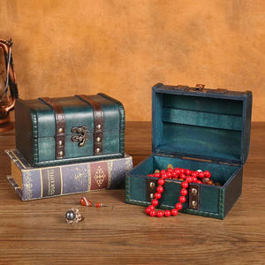 กล่องไม้เก็บวินเทจสร้อยคอเครื่องประดับกล่องเครื่องประดับต่างหูกล่องของขวัญของสะสมส่วนบุคคลทำจากไม้กล่องบรรจุภัณฑ์ - Product Image 3