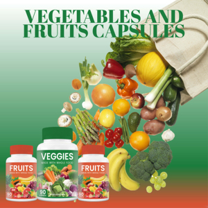 WELLBODY OEM Capsule di Frutta e Verdura Integratore per la Salute Generale che Fornisce Energia <span class=keywords><strong>90</strong></span> Capsule di Frutta <span class=keywords><strong>90</strong></span> Capsule di Verdura - Product Image 4