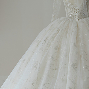 Princess Long <b>Sleeve</b> Sequins Beaded Empire Ball Gown <b>Bridal</b> Gowns RL321 - Product Image 2