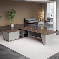 Scrivania Direzionale Moderna e Semplice, Grande Tavolo Esecutivo, Set Elegante di Scrivania e Sedia da Ufficio, Nuovo Modello