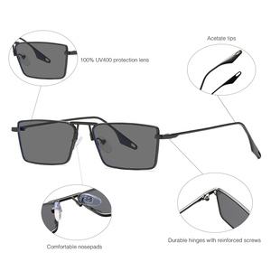 Fabricant de lunettes de soleil métalliques pour hommes, petites commandes, lunettes de soleil carrées, 2022 - Product Image 3
