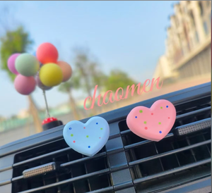 Clip diffuseur de parfum pour grille d'aération de <span class=keywords><strong>voiture</strong></span>, motif cœur à pois colorés, ornement romantique pour <span class=keywords><strong>couple</strong></span>, accessoire de <span class=keywords><strong>voiture</strong></span> - Product Image 5