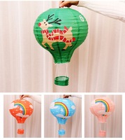 Lanterne en papier en forme de montgolfière colorée et écologique de 12 pouces pour la rentrée scolaire et la décoration de la maison
