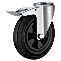 200mm/8 "Roulette de nivellement en caoutchouc solide à ressort Roues pivotantes Industri pour chariot de plage