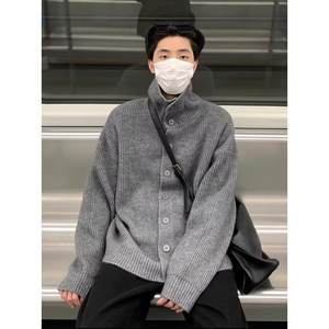 Pull cardigan à capuche en tricot jacquard rétro américain, style décontracté unisexe, automne-hiver, veste de couple, anti-boulochage, fin - Product Image 3