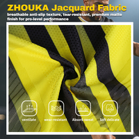 Uniforme de Fútbol Personalizado al por Mayor para Hombre, Jersey de Fútbol Amarillo con Sublimación Jacquard OEM, Ropa Deportiva Transpirable para Equipo