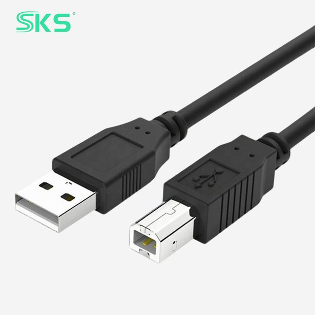 USB 2.0 AM to BM Printer Cable 1m 2m Black Injection Molded High Speed Data Transfer for HP Canon Epson Printer Scanner