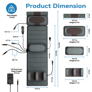 Wholesale Factory Price Full Body <strong>Massage</strong> Mattress, Electric Heating <strong>Massage</strong> Bed Pad, Custom Logo Massager Mat for <strong>B2B</strong> - Product Image 4