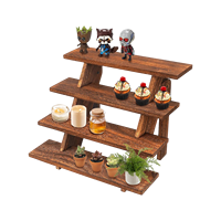 Plateau de service en bois poli de haute qualité, écologique, à 4 niveaux, motif floral, support à gâteau, fête, mariage, Noël, fruits, desserts