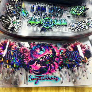 Autocollants holographiques arc-en-ciel pour gobelets, transferts UV DTF pour la décoration de verres, impression par transfert doux au toucher, résistants aux rayures - Product Image 1