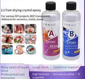 Resina epoxi de secado rápido, antiamarilleo, para joyería, manualidades, especímenes, material de bricolaje, epoxi cristalino 1:1, pegamento AB. - Product Image 3