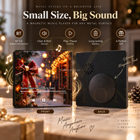 Cadeau de Noël, lecteur de musique personnalisé, aimant de réfrigérateur audio, 66 minutes, rechargeable par USB-C, contrôle du volume, boîte à musique, haut-parleur BT
