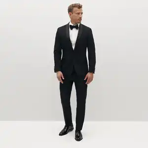 Luxury Quality Custom White Groom Tuxedo For Men Single Breasted 1 Button Shawl Lapel Suits Set Breathable Flat Front Adults