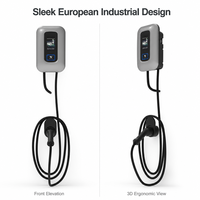 Chargeur de véhicule électrique OCPP 1.6 de type 2 avec écran tactile de 5 pouces, WiFi 4G, 22 kW, IP55, station de recharge AC pour véhicules électriques