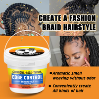 Gel Coiffant Tresses et Locs à Marque Privée, Fixation Maximale pour Bords, Grande Taille 33 oz et 60 oz, Gel de Tressage Propre et Net