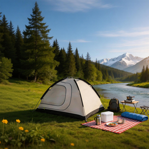 3-4 Person 4 Season Roof Ridge <b>Tent</b> <b>Waterproof</b> Oxford Fabric UV Silver Coating 7001T6 Aluminum Poles Lightweight - Product Image 3