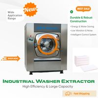 Ensemble lave-linge et sèche-linge professionnel entièrement automatique pour usage commercial, équipement de blanchisserie pour hôtels et hôpitaux