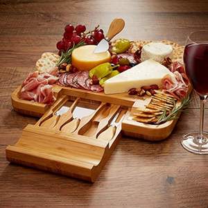 Tablero de charcutería de madera, plato de carne y queso para entretener Casafield, tablero de queso de bambú y cuchillo, juego de regalo de cumpleaños - Product Image 6