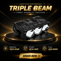 Nouveau design d'usine, personnalisable, phare LED à trois yeux, étanche IP67, certifié CE, 10000LM, 80W-100W