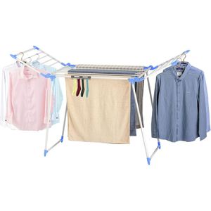 Tendedero de Ropa Plegable de 2 Niveles para Interiores/Exteriores, con Alas Ajustables en Altura, Portátil y Ecológico - Product Image 1