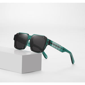 Модные Квадратные Солнцезащитные очки для мужчин негабаритные специальные виски дизайн солнцезащитные очки для женщин винтажные очки с заклепками - Product Image 2