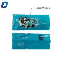 Pochette en plastique transparente scellée à l'arrière avec impression personnalisée pour barre de savon pour les aliments, thé, bonbons, fruits, emballage avec encoche de déchirure
