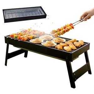 Parrilla Portátil de Carbón Plegable para Camping, de Acero al Carbono, con Cubierta, 2-2.5kg, YL-KL0201-BLACK - Product Image 1