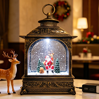 Décoration de Noël, lanterne à eau LED en plastique en forme de renne, alimentée par piles USB, couleur personnalisée pour la maison et l'hôtel