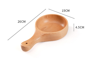 Bol en bois massif de style japonais fait à la main poignée camphre laurier salade/fruits/cornichon bol à soupe bol de style japonais fait à la main - Product Image 2