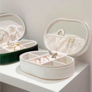 Custom Mini Leather <b>Jewelry</b> Box Travel Makeup Organizer with Logo <b>Storage</b> Gift for Friends and Family - Product Image 3