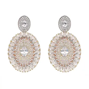 Women's Luxury Earrings with Color Cubic Zircon Designs Jewelry Models 2023 for Woman Gift White Party Trendy Drop shipping