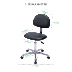 Silla de <span class=keywords><strong>Laboratorio</strong></span> Ergonómica y Ajustable de Cuero ESD P08 con Reposapiés, Ruedas y Respaldo para Laboratorios de Ciencias, Escuelas, Laboratorios de Computación y Técnicos - Product Image 2