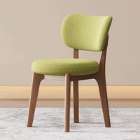Chaise de salle à manger moderne en bois massif de style nordique avec revêtement en cuir anti-griffures, démontable, pour mobilier de maison, petite taille