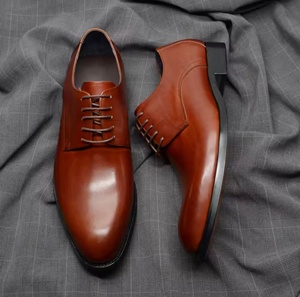 Chaussures habillées en cuir véritable pour hommes, à bout fermé, à enfiler, imperméables, légères, antidérapantes, intemporelles, pour le bureau - Product Image 3