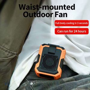 Ventilateur portable à suspendre à la taille, ultra-rapide, trois vitesses, alimenté par batterie/USB, avec lumière LED, pour usage extérieur et domestique - Product Image 3