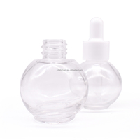 Botol tetes kaca kecil 1 oz 10ml, botol minyak esensial kaca transparan bulat kosmetik kaca 1 oz