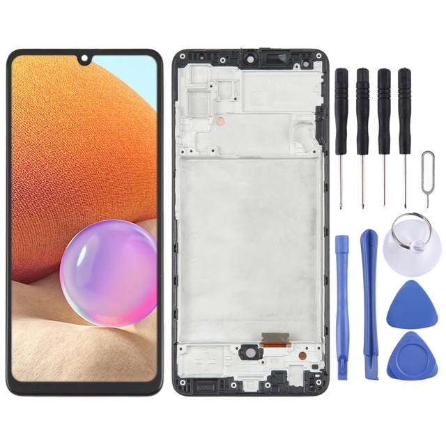 OLED LCD Screen with Digitizer Full Assembly with Frame for Samsung Galaxy A32 4G SM-A325 Phone LCD Screen Replacement