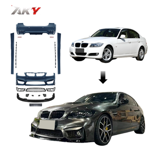 Pour BMW Série 3 E90 2009-2012 : Kit Carrosserie Style <span class=keywords><strong>M4</strong></span> <span class=keywords><strong>LCI</strong></span>, Nouveau Design, Pare-chocs Avant et Arrière, Jupes Latérales en PP - Product Image 1