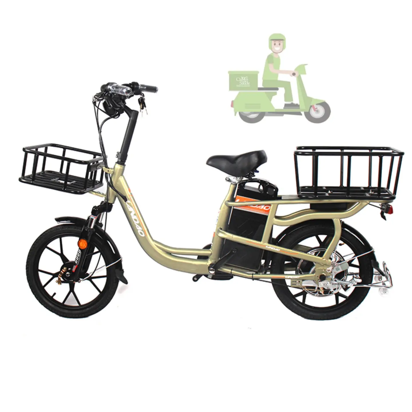 20inch 48V 500W food delivery ebike ,cargo bike coffee cargo bike cargo bike 2 wheel, electric electric cargo bike for adults