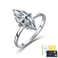 Fabricants de bijoux personnalisés Adodo, bague solitaire en moissanite de 3 carats, coupe marquise, certificat VVS GRA, bijoux pour femme, bijoux PVD
