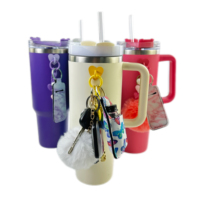Porte-clés en néoprène Sublimation Chapstick Holder personnalisé rouge à lèvres porte-clés pendentif porte-clés accessoires pour gobelet de 40oz