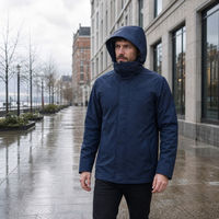 Veste de pluie en polyester recyclé, à capuche, imperméable, pour les déplacements en extérieur
