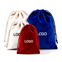 Pochette en velours léger avec cordon de serrage, logo personnalisé, sac en velours doux pour bijoux, cadeaux, cosmétiques, maquillage, petits accessoires